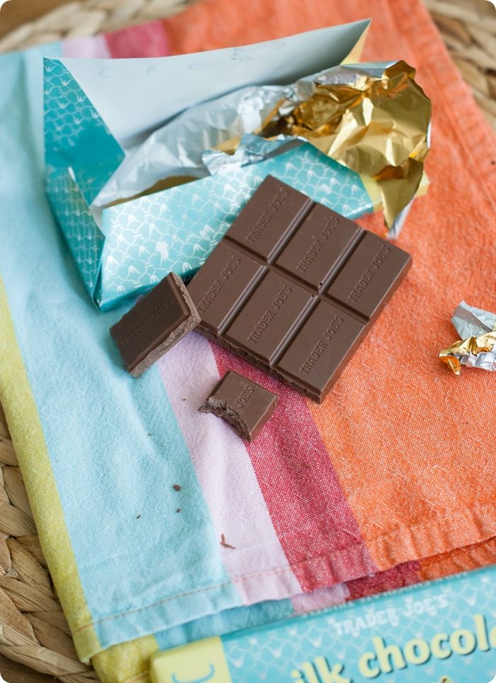 Sweet on Trader Joe's Saturdays Milk Chocolate Truffle Bar Bake at 350°